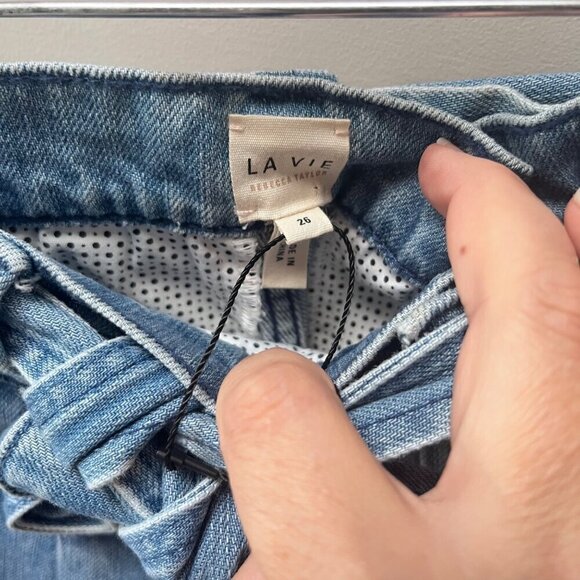 La Vie‎ Rebecca Taylor Women's Tie Waist Jean 26 Light Wash Denim - Picture 2 of 6